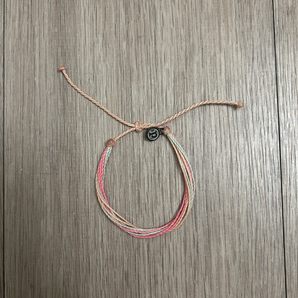 Pura Vida Pink, Blue, and Cream Adjustable Bracelet